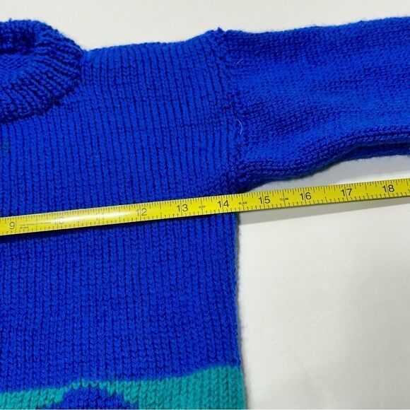 Vintage Children’s Knit Sweaters 2 Homemade Sweaters Ducks Soldiers - Picture 11 of 16